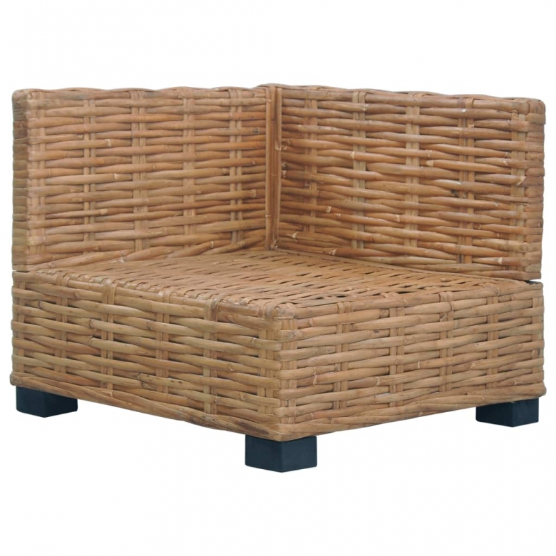 Ecksofa mit Auflagen Natur Rattan