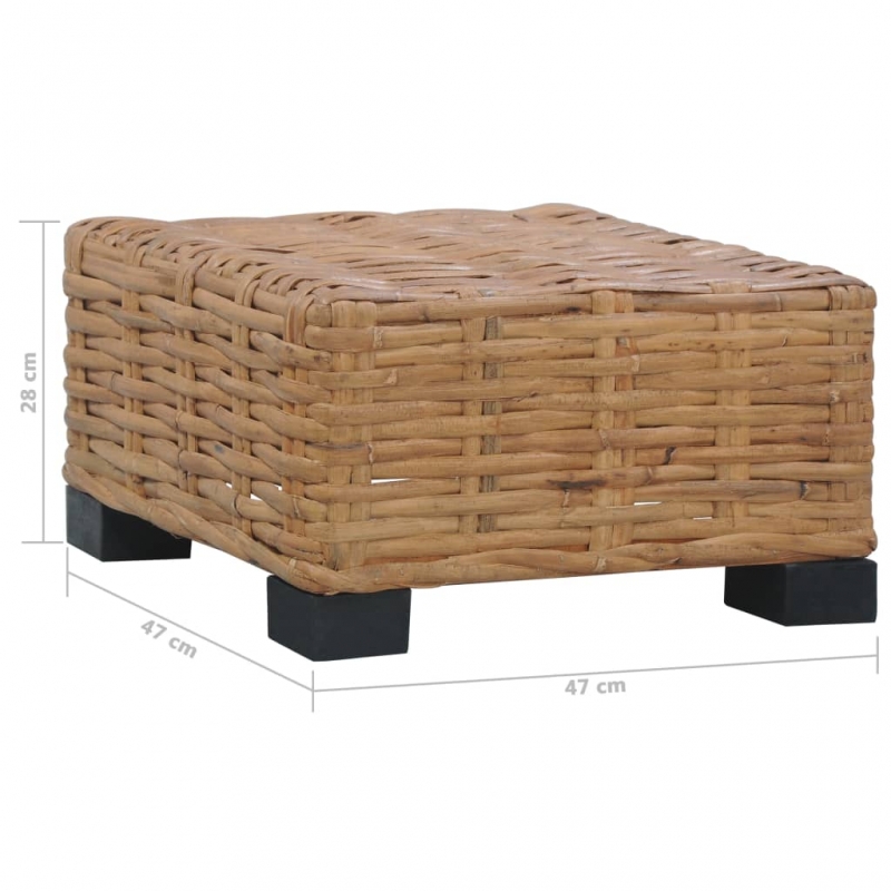 Couchtisch 47×47×28 cm Natur Rattan