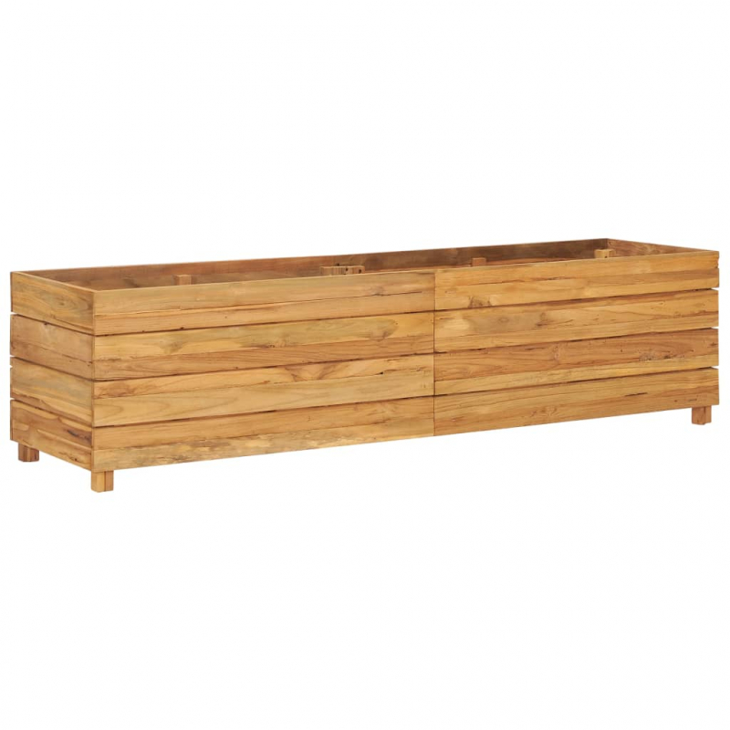 Hochbeet 150x40x38 cm Teak Altholz und Stahl