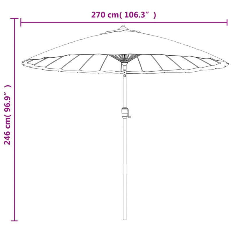 Sonnenschirm mit Aluminium-Mast 270 cm Terrakotta