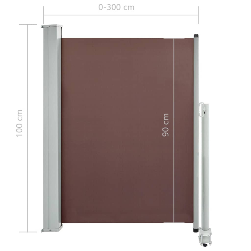 Ausziehbare Seitenmarkise 100x300 cm Braun