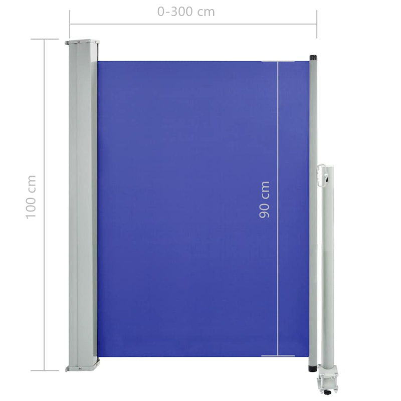 Ausziehbare Seitenmarkise 100x300 cm Blau