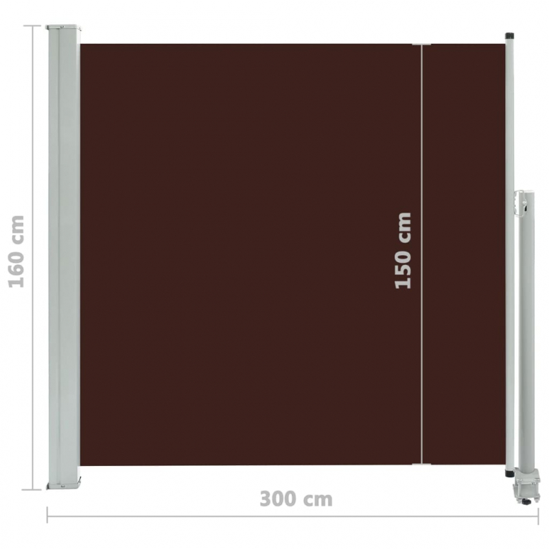 Ausziehbare Seitenmarkise 160x300 cm Braun