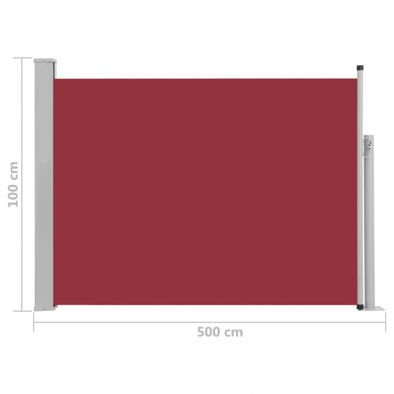 Ausziehbare Seitenmarkise 100×500 cm Rot