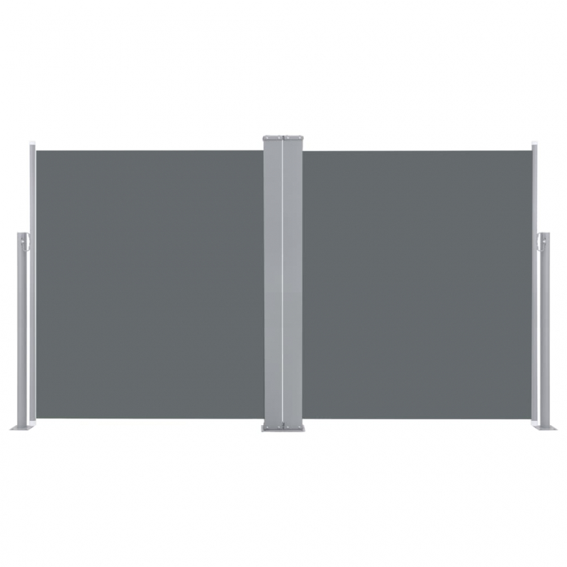 Ausziehbare Seitenmarkise Doppelt 170 x 600 cm Anthrazit