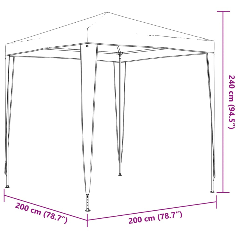 Partyzelt 2 x 2 m Weiß