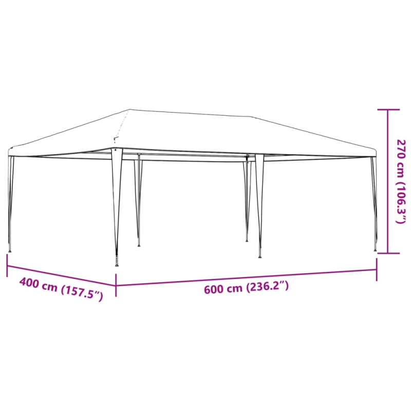 Partyzelt 4x6 m Blau