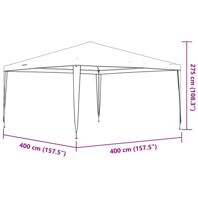 Profi-Partyzelt 4×4 m Anthrazit 90 g/m²