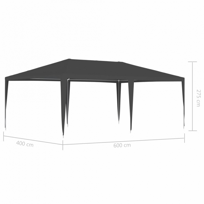 Profi-Partyzelt 4×6 m Anthrazit 90 g/m²