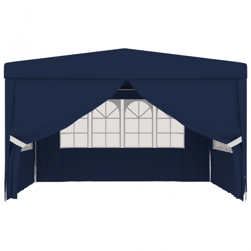 Profi-Partyzelt mit Seitenwänden 4×4 m Blau 90 g/m²