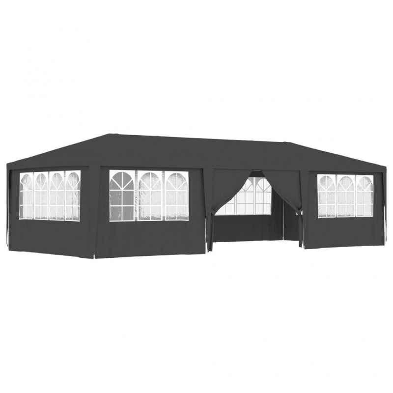 Profi-Partyzelt mit Seitenwänden 4×9 m Anthrazit 90 g/m²