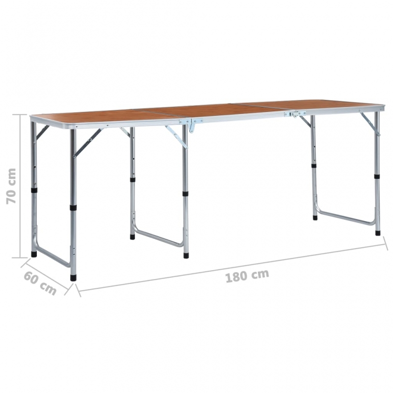 Klappbarer Campingtisch Aluminium 180 x 60 cm