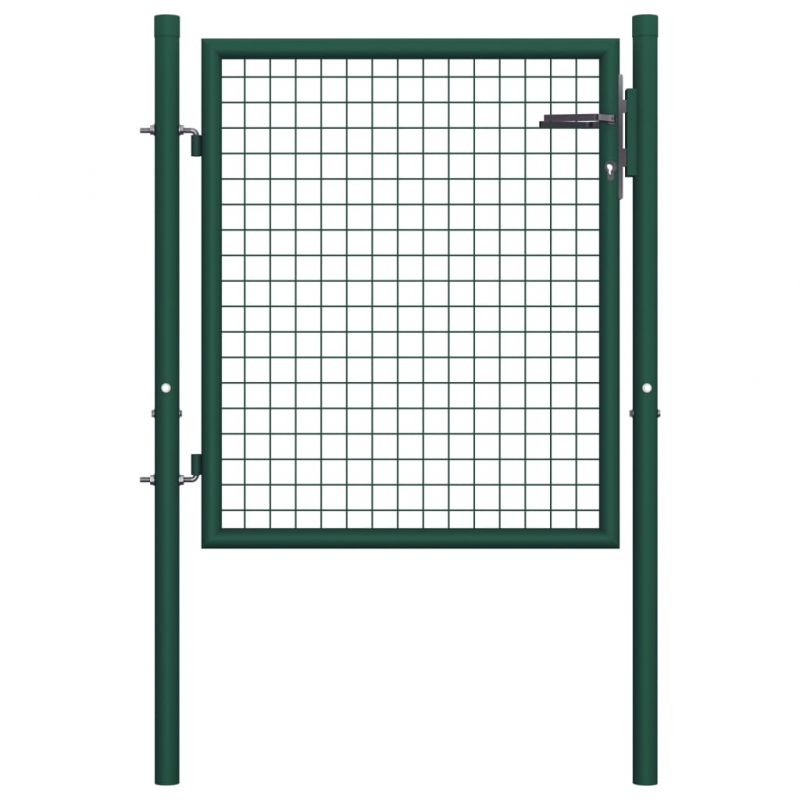 Zauntor Stahl 100x125 cm Grün