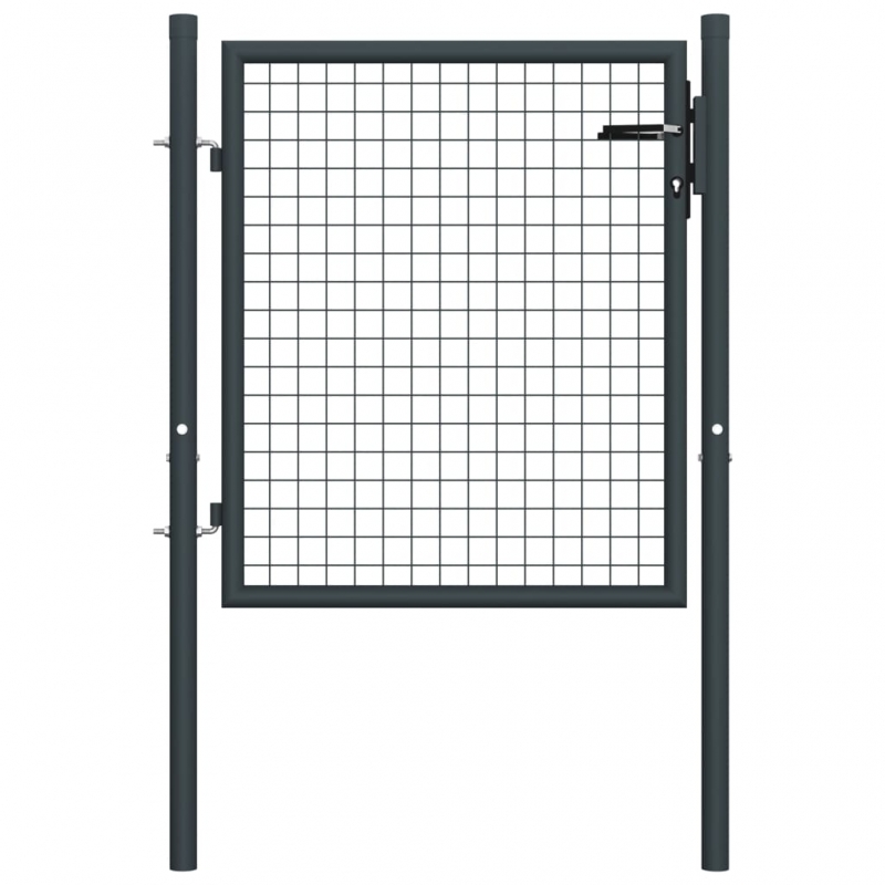 Mesh-Gartentor Verzinkter Stahl 100 x 175 cm Grau