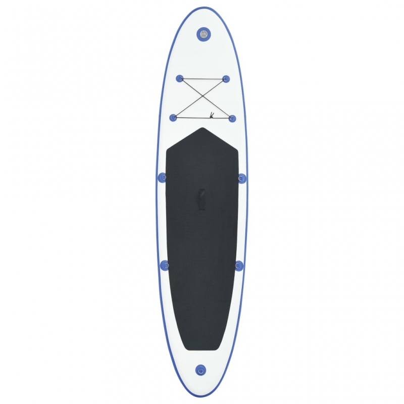 Stand Up Paddle Surfboard SUP Aufblasbar Blau und Weiß