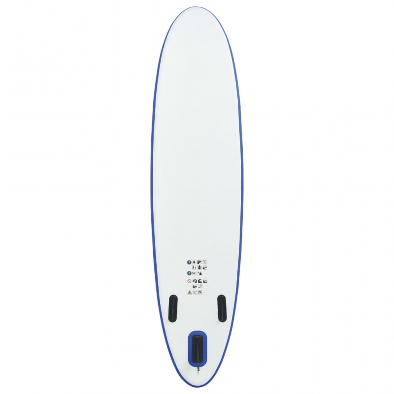 Stand Up Paddle Surfboard SUP Aufblasbar Blau und Weiß