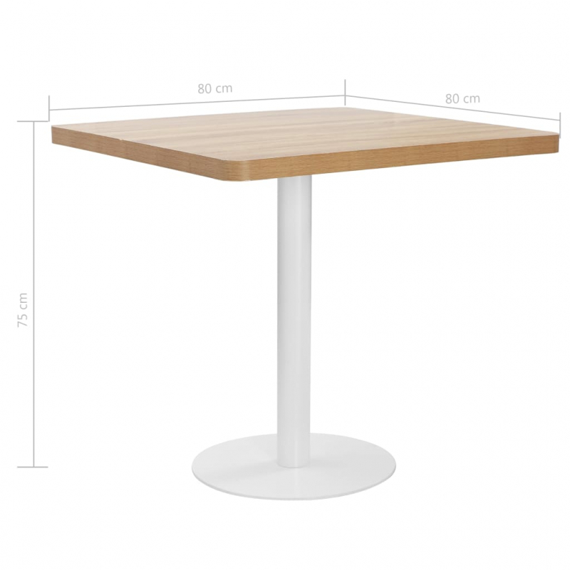 Bistrotisch Hellbraun 80x80 cm MDF