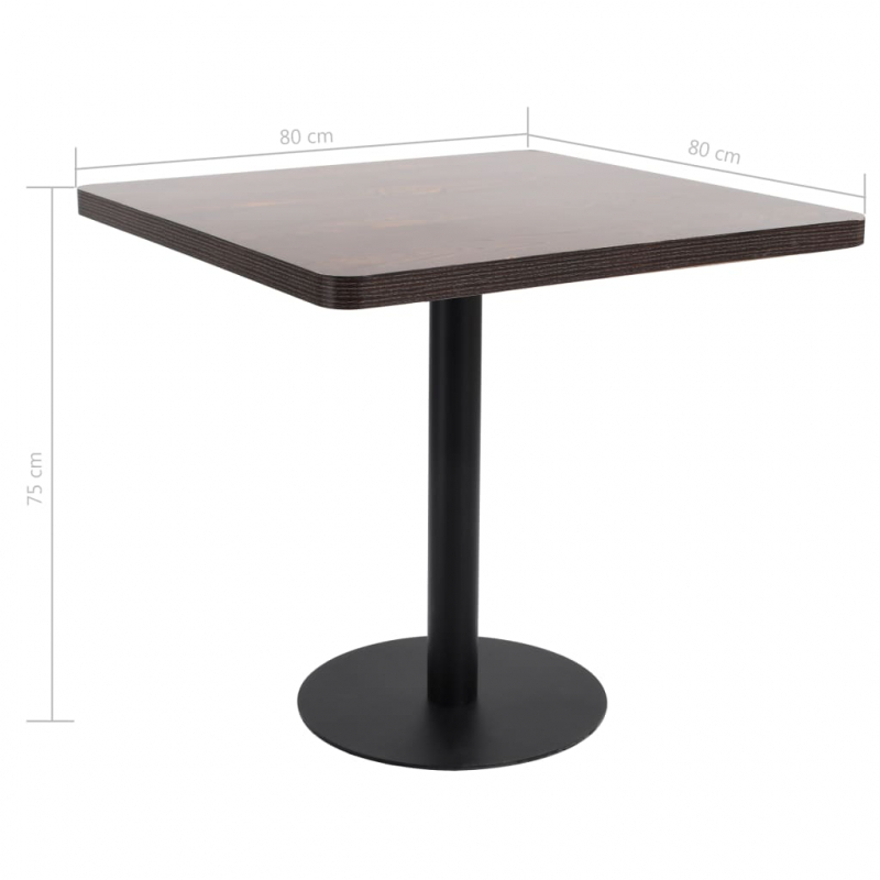 Bistrotisch Dunkelbraun 80x80 cm MDF