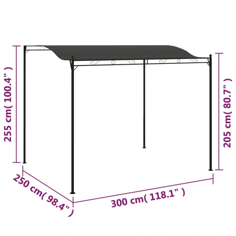 Pavillon 3x2,4 m Anthrazit