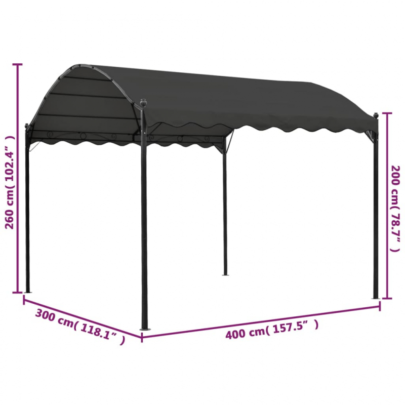 Pavillon 3x4 m Anthrazit