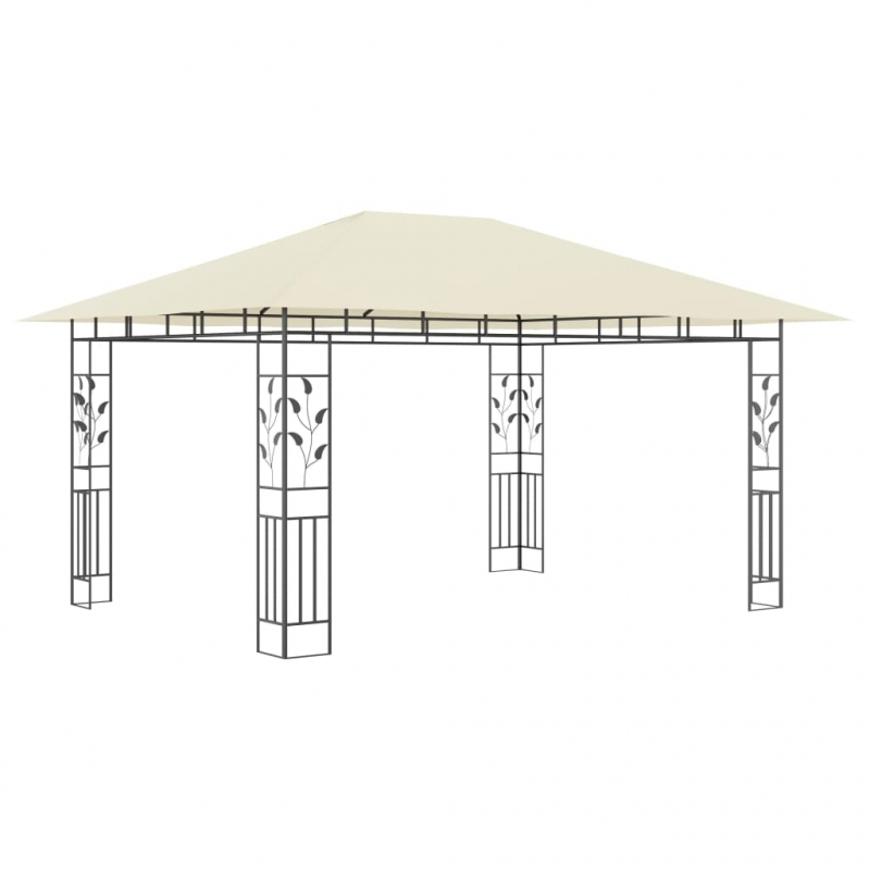 Pavillon mit Moskitonetz 4x3x2,73 m Creme 180 g/m²