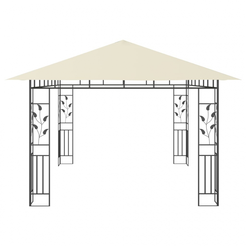 Pavillon mit Moskitonetz 4x3x2,73 m Creme 180 g/m²