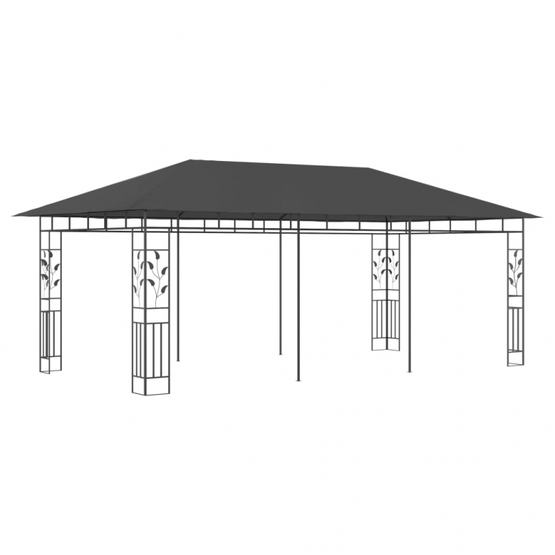 Pavillon mit Moskitonetz 6x3x2,73 m Anthrazit