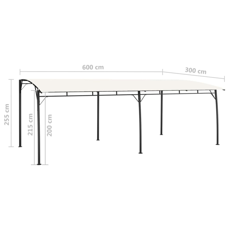 Garten-Sonnenschutz 6x3x2,55 m Cremeweiß