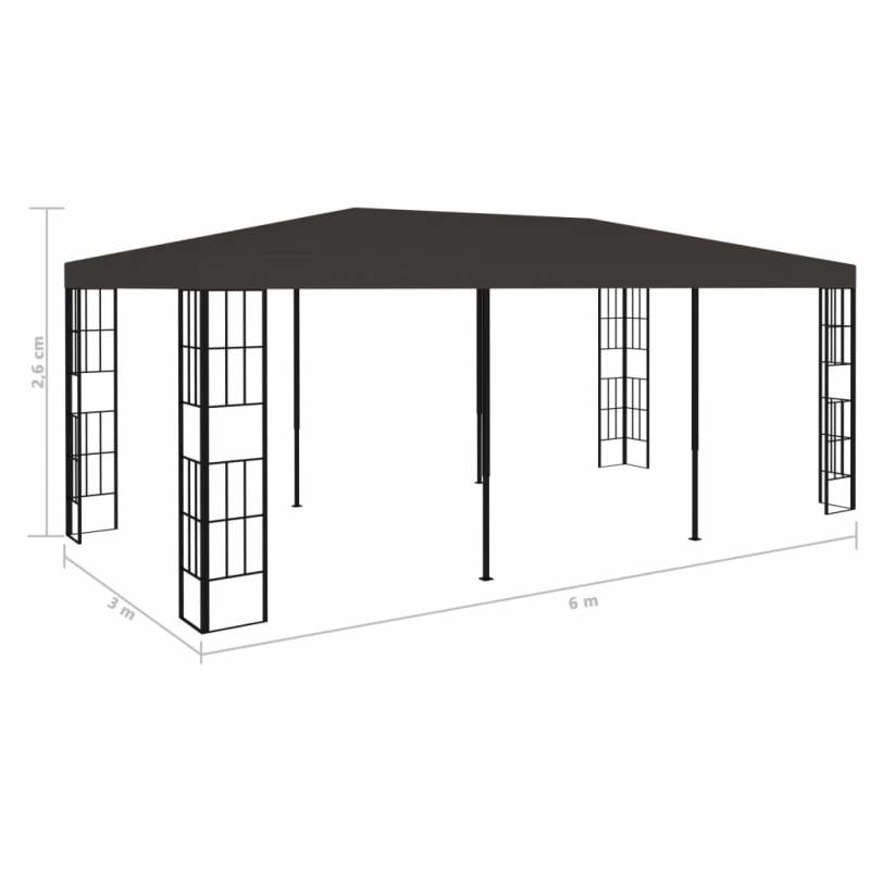 Pavillon 3x6 m Anthrazit