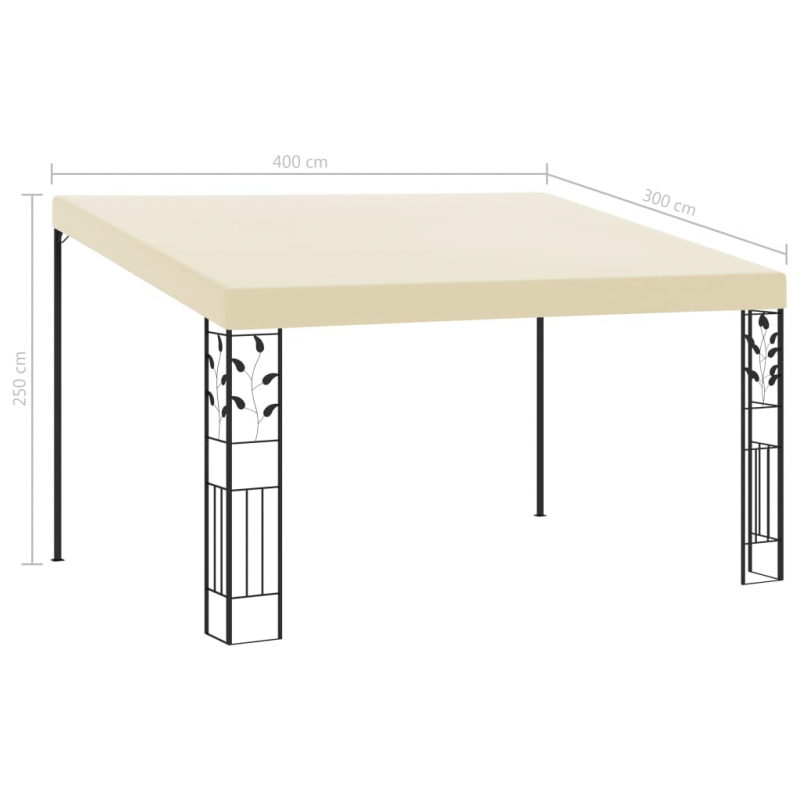 Wand-Pavillon 4x3x2,5 m Cremeweiß