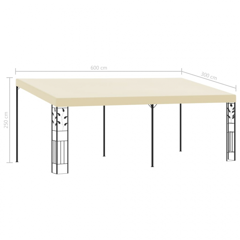 Wand-Pavillon 6x3x2,5 m Cremeweiß