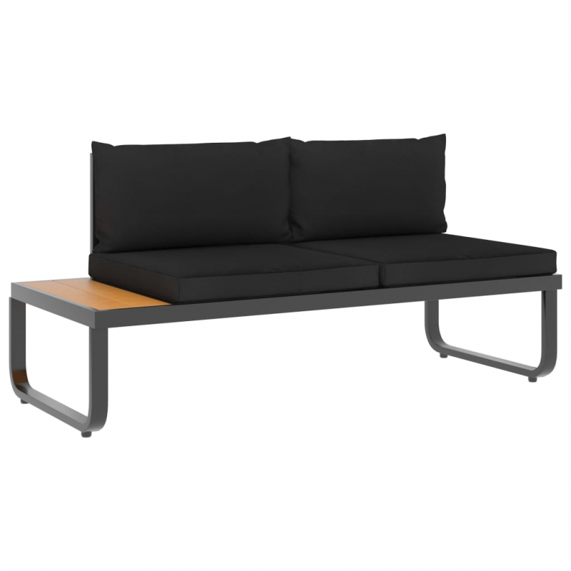 5-tlg. Garten-Ecksofa-Set mit Auflagen Aluminium und WPC