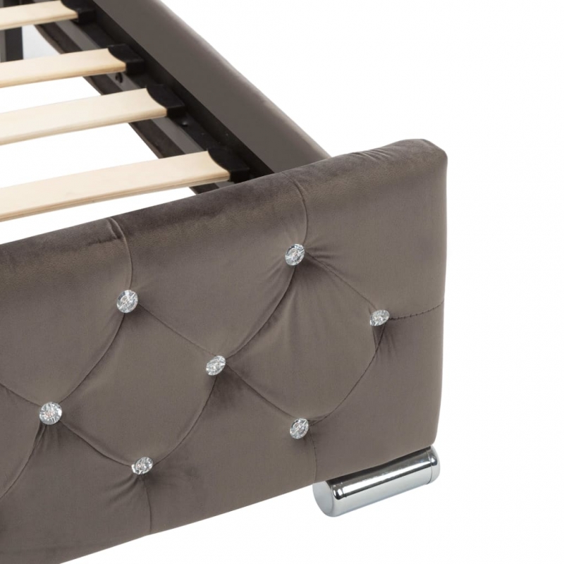 Bettgestell Grau Samt 100x200 cm