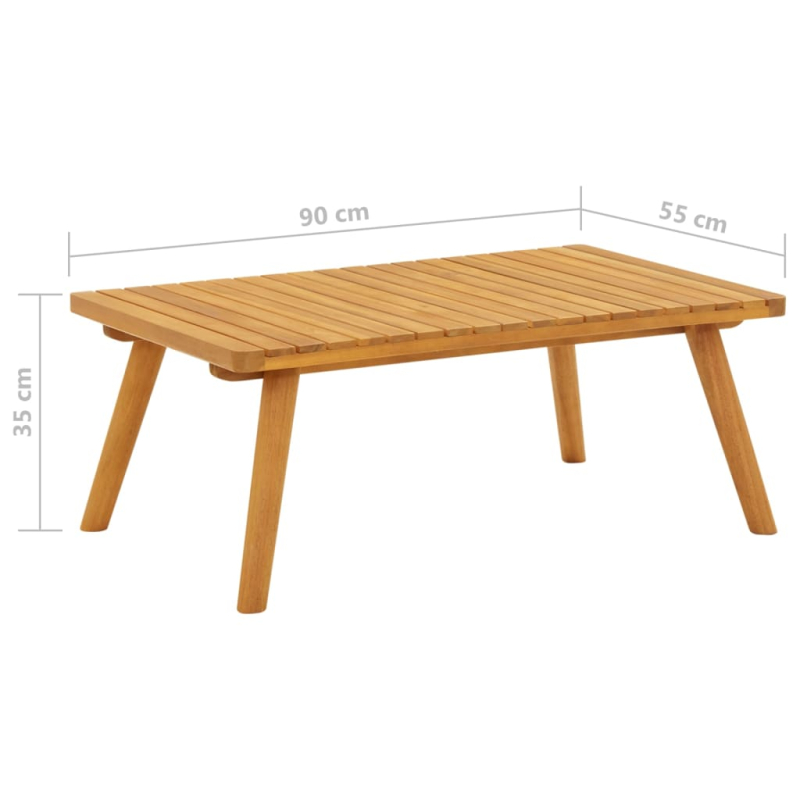 Garten-Couchtisch 90x55x35 cm Massivholz Akazie