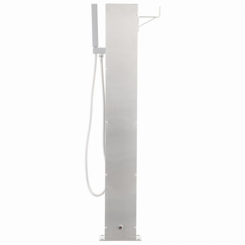 Gartendusche mit Wasserhahn 110 cm Edelstahl