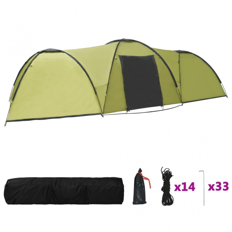 Camping-Zelt Iglu 650x240x190 cm 8 Personen Grün