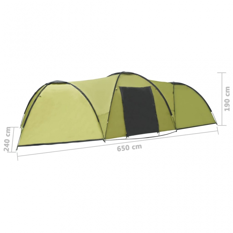 Camping-Zelt Iglu 650x240x190 cm 8 Personen Grün