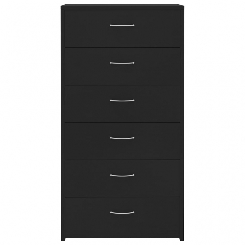 Sideboard mit 6 Schubladen Schwarz 50x34x96 cm Holzwerkstoff