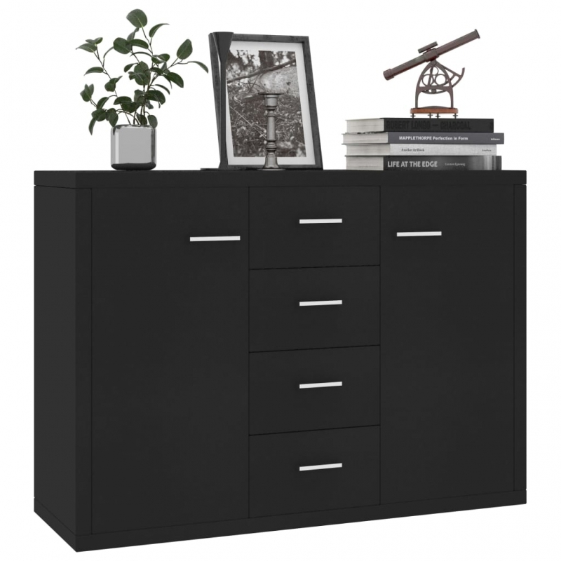 Sideboard Schwarz 88x30x65 cm Holzwerkstoff