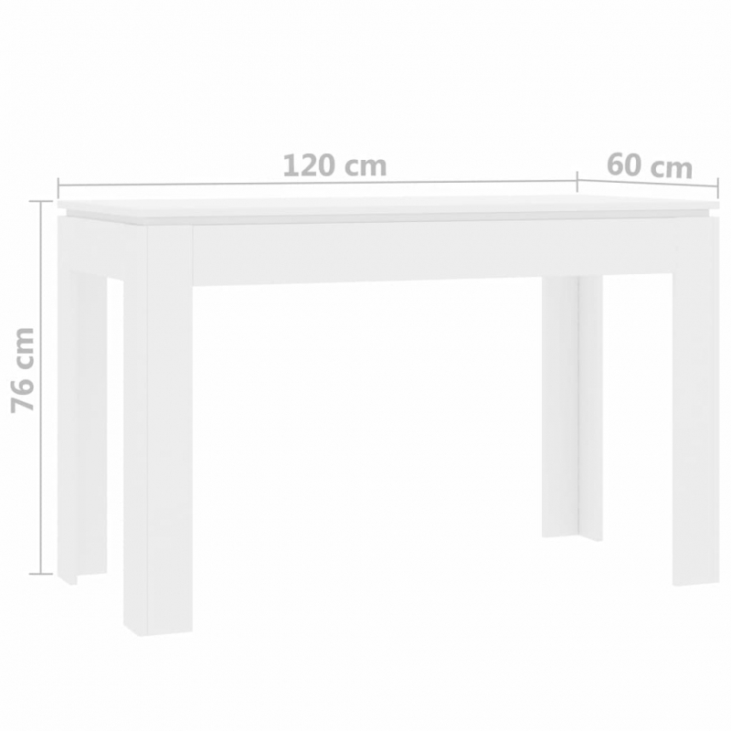 Esstisch Weiß 120x60x76 cm Holzwerkstoff