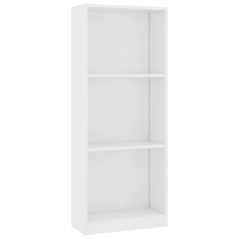 Bücherregal 3 Fächer Weiß 40x24x109 cm Holzwerkstoff