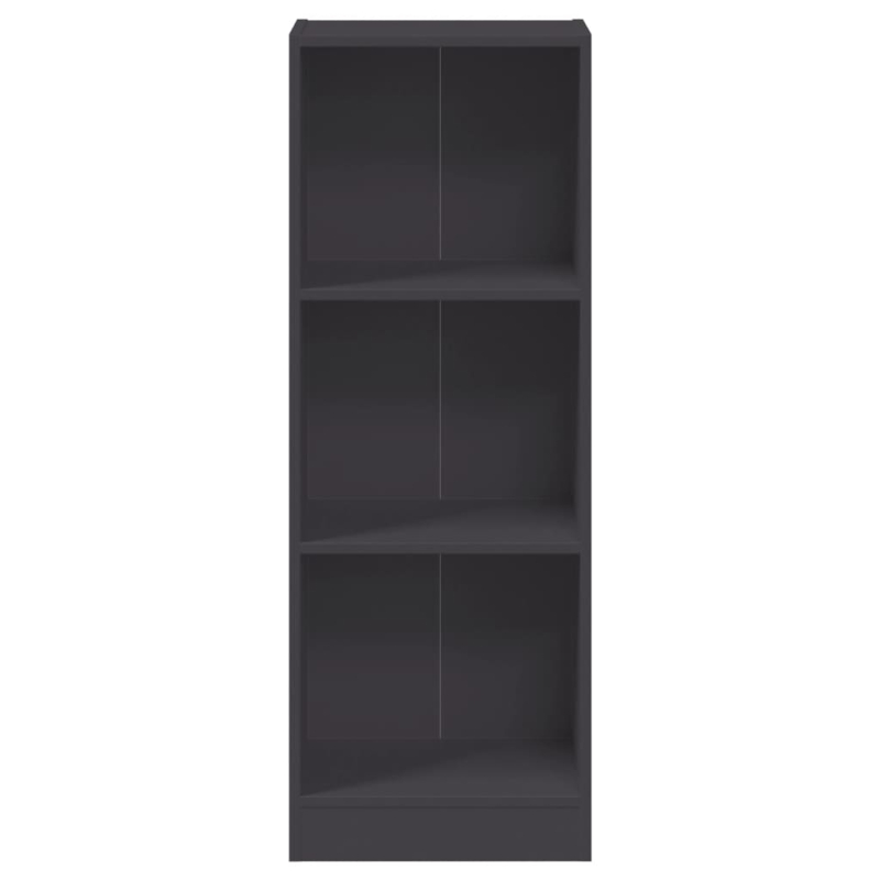 Bücherregal 3 Fächer Grau 40x24x109 cm Holzwerkstoff