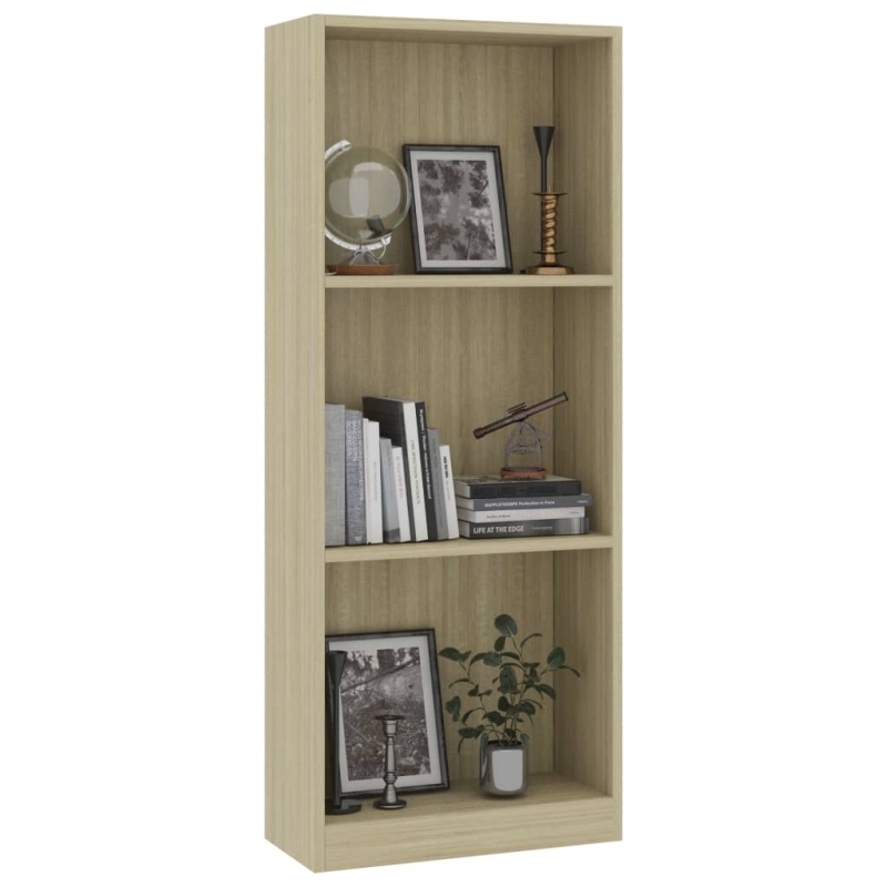 Bücherregal 3 Fächer Sonoma-Eiche 40x24x109 cm Holzwerkstoff