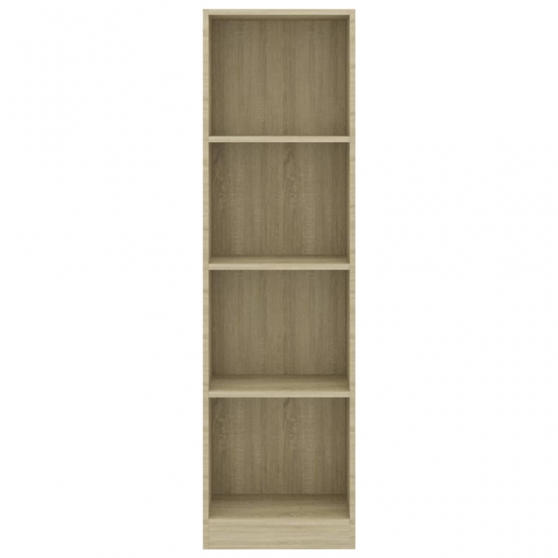 Bücherregal 4 Fächer Sonoma-Eiche 40x24x142 cm Holzwerkstoff