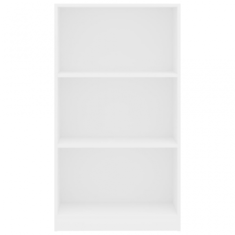 Bücherregal 3 Fächer Weiß 60x24x109 cm Holzwerkstoff