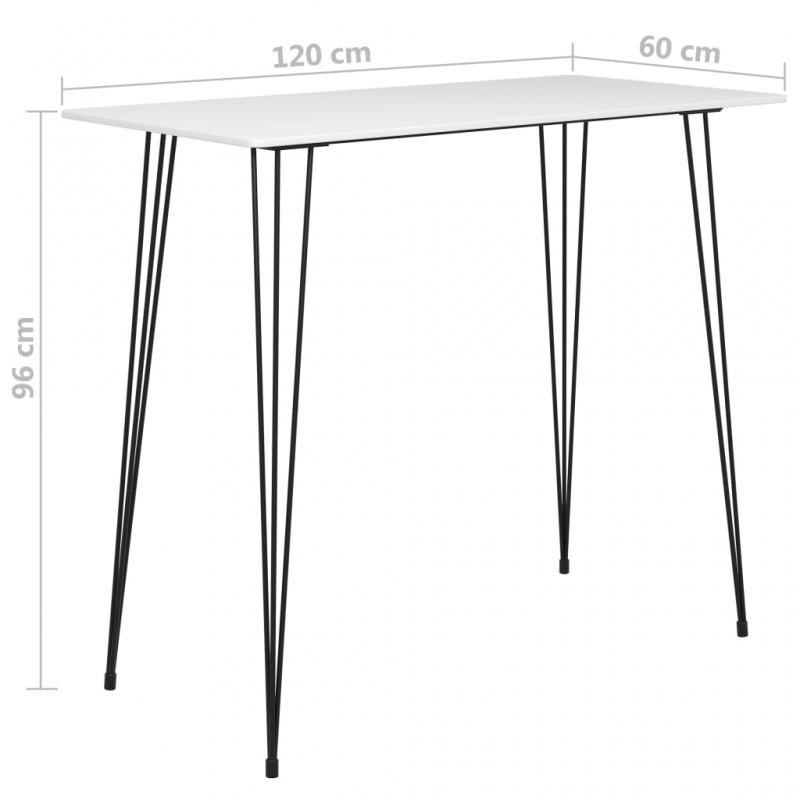 Bartisch Weiß 120x60x105 cm