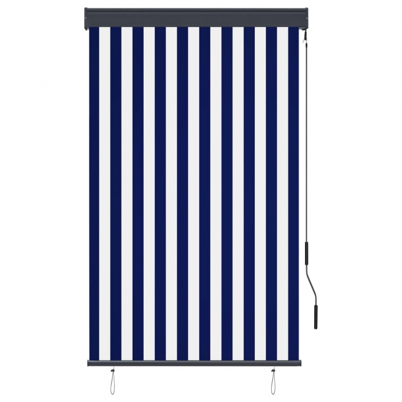 Außenrollo 100 x 250 cm Blau und Weiß