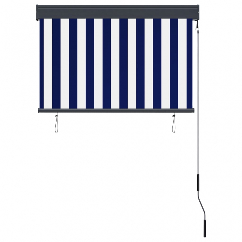 Außenrollo 100 x 250 cm Blau und Weiß