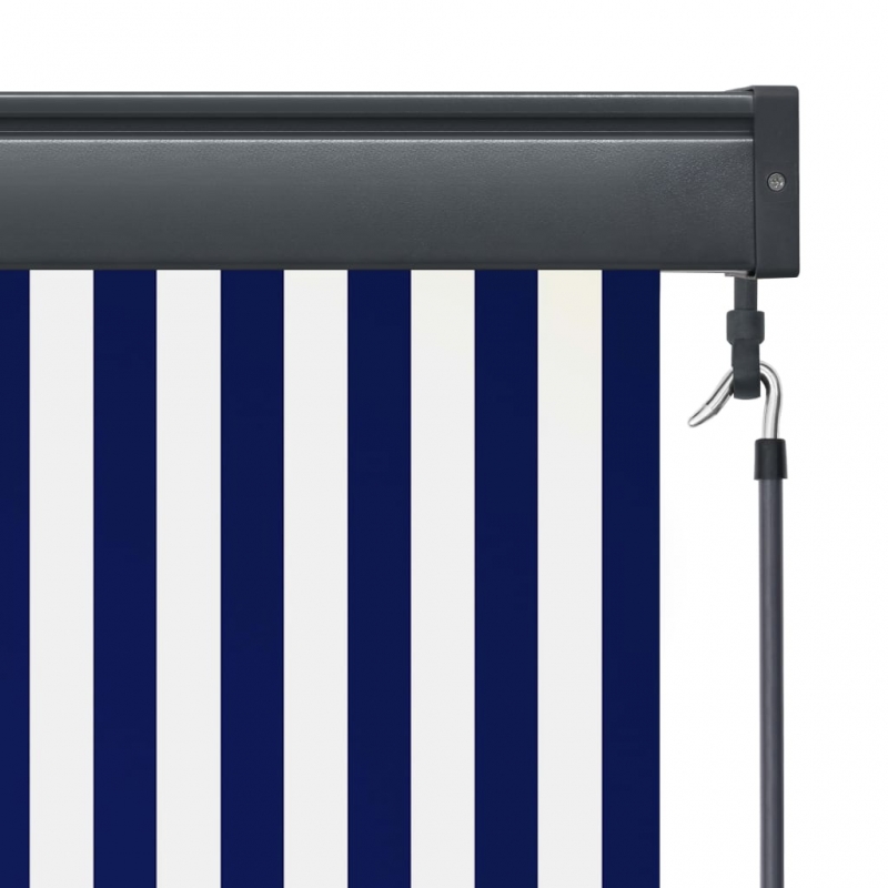 Außenrollo 100 x 250 cm Blau und Weiß