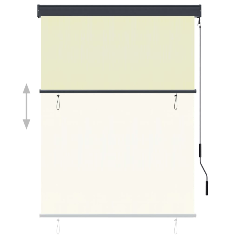 Außenrollo 120 x 250 cm Cremeweiß